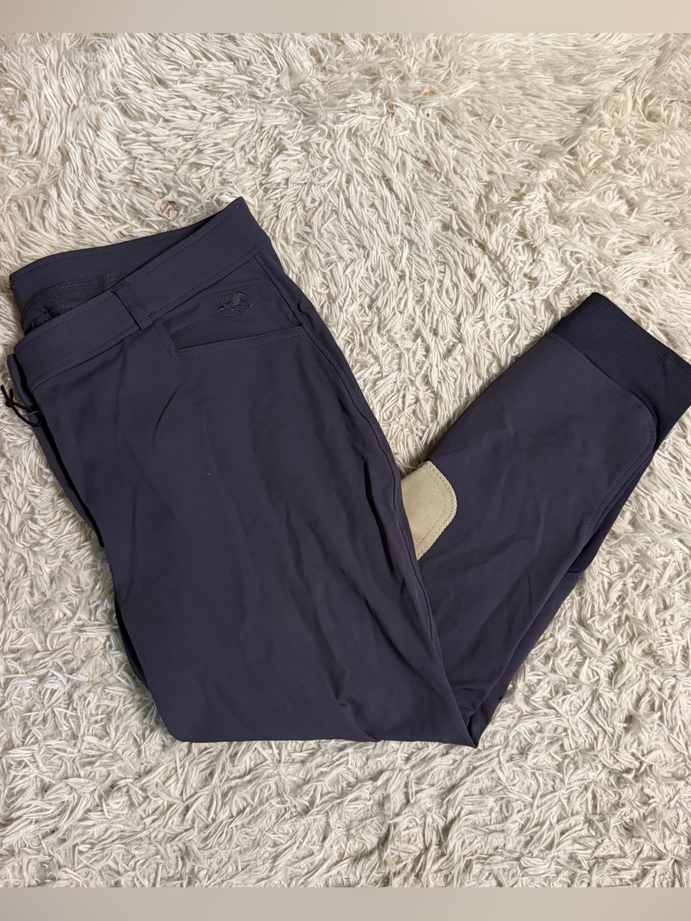 Women’s Size 38R Grey Smartpak Hadley Knee Patch Horseback Riding Breeches